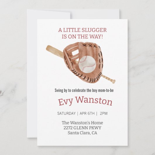 Baseball-Baby-Dusche Einladung (Vorderseite)