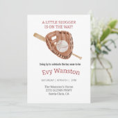 Baseball-Baby-Dusche Einladung (Stehend Vorderseite)