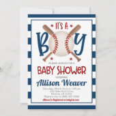 Baseball Baby Dusche Einladung (Vorderseite)
