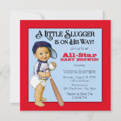 Baseball Baby-Dusche Einladung (Vorderseite)