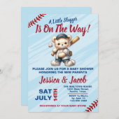 Baseball Baby-Dusche Einladung (Vorne/Hinten)