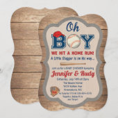 Baseball Baby Dusche Einladung (Vorne/Hinten)