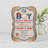 Baseball Baby Dusche Einladung (Stehend Vorderseite)