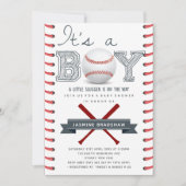 Baseball Baby-Dusche Es ist ein Junge Einladung (Vorderseite)