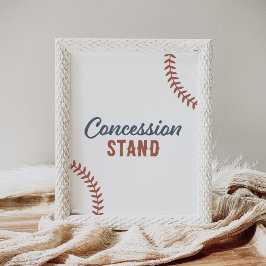 Baseball Baby Dusche Konzession Standzeichen Poster