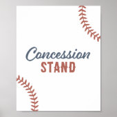 Baseball Baby Dusche Konzession Standzeichen Poster (Vorne)