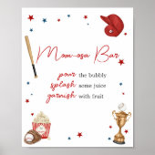 Baseball Baby Dusche Mama Osa Bar Poster (Vorne)