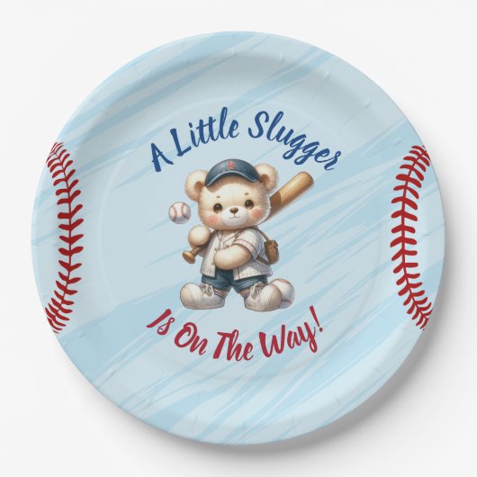 Baseball Baby-Dusche Pappteller (Vorderseite)