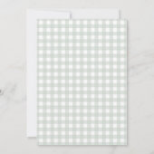 Baseball Baby Dusche Preppy Boy Gingham Sage Green Einladung (Rückseite)