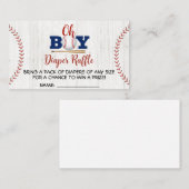 Baseball Baby Dusche Windeln Raffle Visitenkarte (Vorne/Hinten)