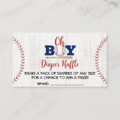 Baseball Baby Dusche Windeln Raffle Visitenkarte (Vorderseite)