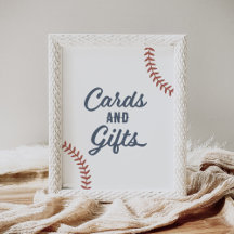 Baseball Baby-Duschkarten und Geschenke Unterschri
