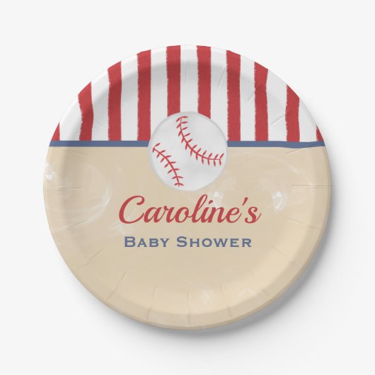 Baseball Baby-Duschpapierplatte Pappteller (Vorderseite)