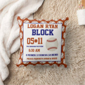Baseball-Baby-Geburts-Mitteilungs-Kissen Kissen (Decke)