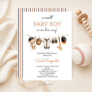 Baseball-Baby-Party-Einladung für einen Jungen Einladung
