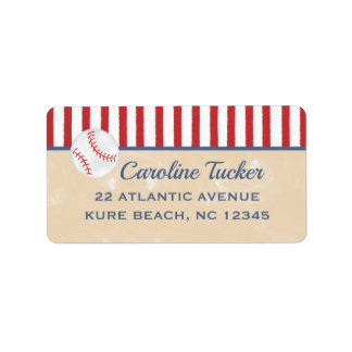 Baseball Baby Showadresse Adressaufkleber