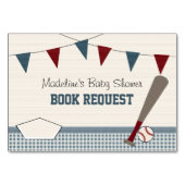 BASEBALL BABY SHOWER BOOK REQEUST CARD TISCHNUMMER (Rückseite)