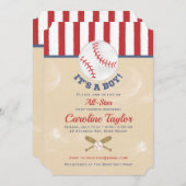 Baseball Baby Shower Einladung Ticket Style (Vorne/Hinten)