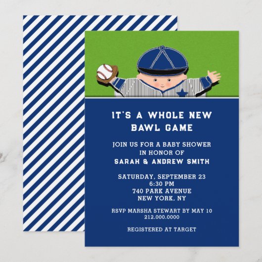 Baseball Baby Shower Einladungen (Vorne/Hinten)