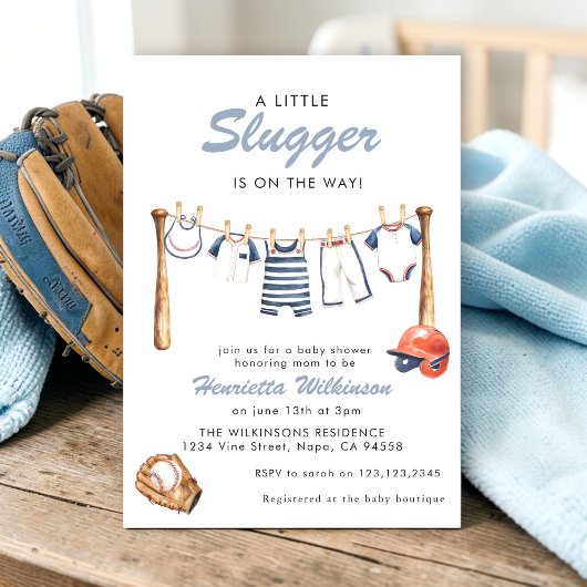Baseball Baby Shower Invitation - A Little Slugger Einladung