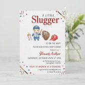 Baseball Baby Shower Invitation Einladung (Stehend Vorderseite)
