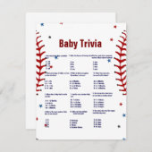 Baseball baby trivia game baby shower game Card Einladung (Vorne/Hinten)