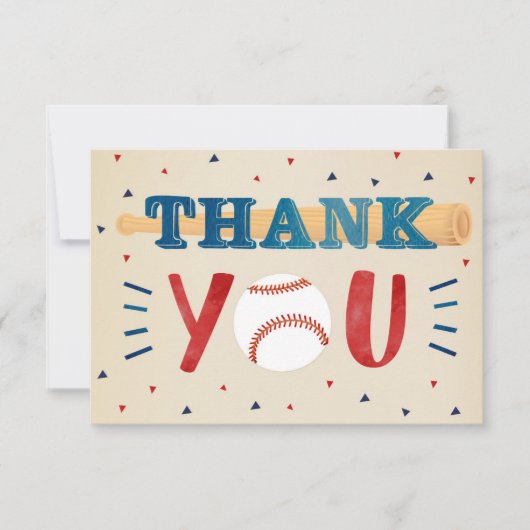 Baseball Babydusche danke Ihnen Hinweis Karten (Vorderseite)