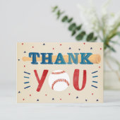 Baseball Babydusche danke Ihnen Hinweis Karten (Stehend Vorderseite)