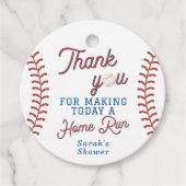 Baseball Babydusche Danke Tags Geschenkanhänger (Vorderseite)