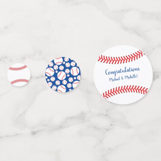Baseball Babydusche Kleines Gepäck Konfetti (Rückseiten)