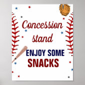 Baseball Babydusche Konzession Ständer Unterhaltun Poster (Vorne)