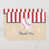 Baseball Babydusche oder Geburtstag Dankeschön Kar Dankeskarte (Vorne/Hinten)