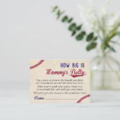 Baseball Babydusche Wie groß ist Mama's Bauch Telefonnummerkarte (Stehend Vorderseite)