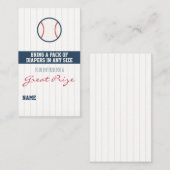 Baseball-Babyparty-Windelraffle-Karte Visitenkarte (Vorne/Hinten)