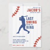 Baseball Bachelor Party Last Swing Before the Ring Einladung (Vorderseite)