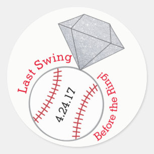 Baseball-Bachelorette-Aufkleber - Letzter Schwung Runder Aufkleber