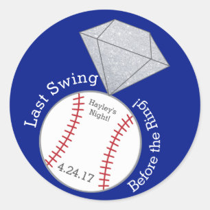 Baseball-Bachelorette-Aufkleber - Letzter Schwung Runder Aufkleber