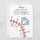 Baseball Bachelorette Wochenende Stadtrundgang Einladung (Vorderseite)