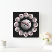 Baseball background watch quadratische wanduhr (Zuhause)