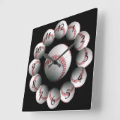 Baseball background watch quadratische wanduhr (Winkel)