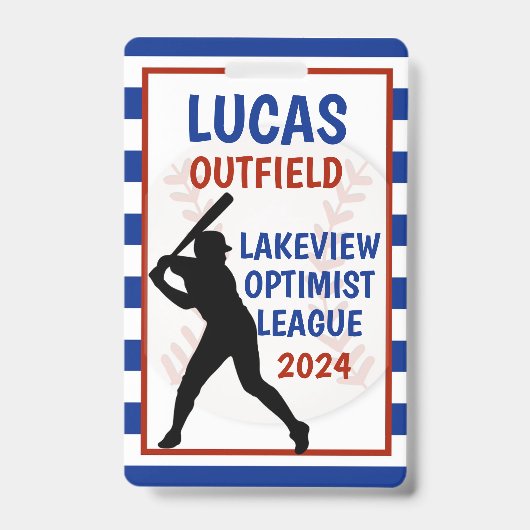 Baseball Bag Tag Ausweis (Front)