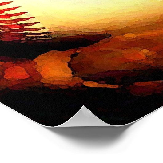 Baseball-Ball-Artwork-Poster Poster (Ecke)