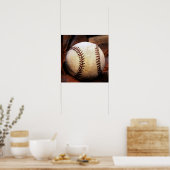 Baseball Ball Artwork Poster - Square Poster (Küche)
