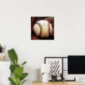 Baseball Ball Artwork Poster - Square Poster (Heimbüro)