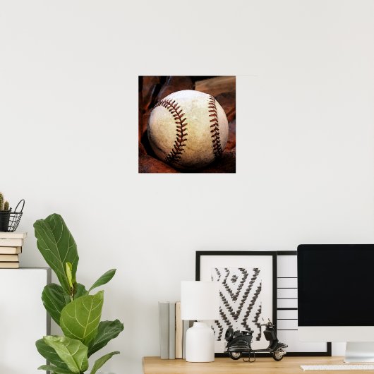 Baseball Ball Artwork Poster - Square Poster (Heimbüro)