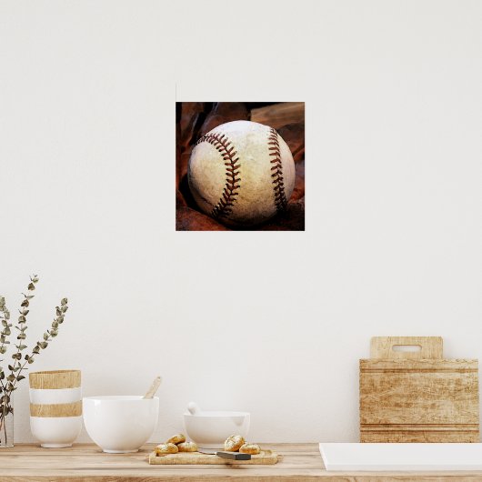 Baseball Ball Artwork Poster - Square Poster (Küche)