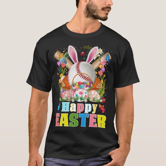Baseball Ball & Bats Bunny Ears Osterfest Boys Ki T-Shirt (Vorderseite)