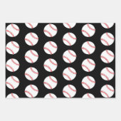 Baseball Ball Black Pattern Kids Name Geschenkpapier Set (Vorderseite 2)