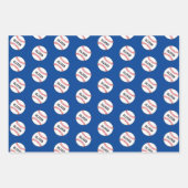 Baseball Ball Blue Sports Player Kinder Name Geschenkpapier Set (Vorderseite 2)