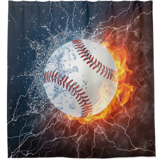 Baseball Ball Duschvorhang (Vorderseite)